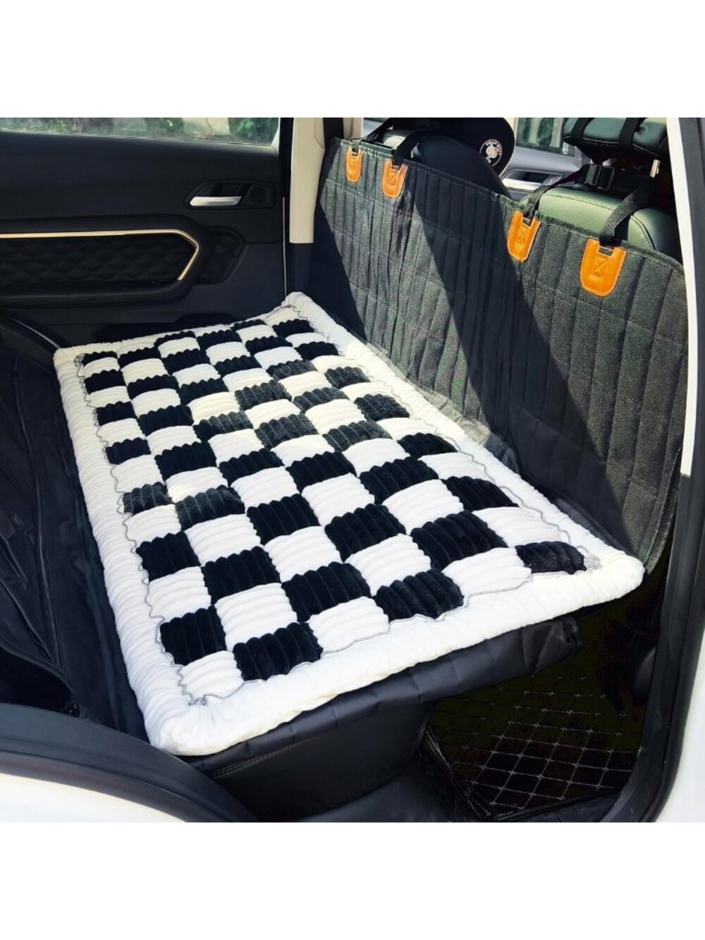 Cozy Non-Slip Dog Bed for Car Backseat | Quilted Flannel, Machine Washable, Fits